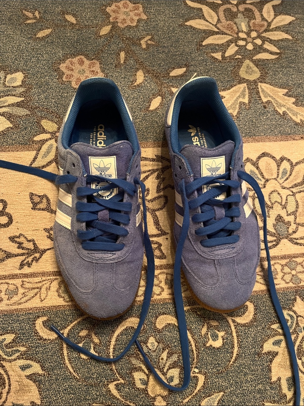 adidas Women’s Blue Suede Sambas